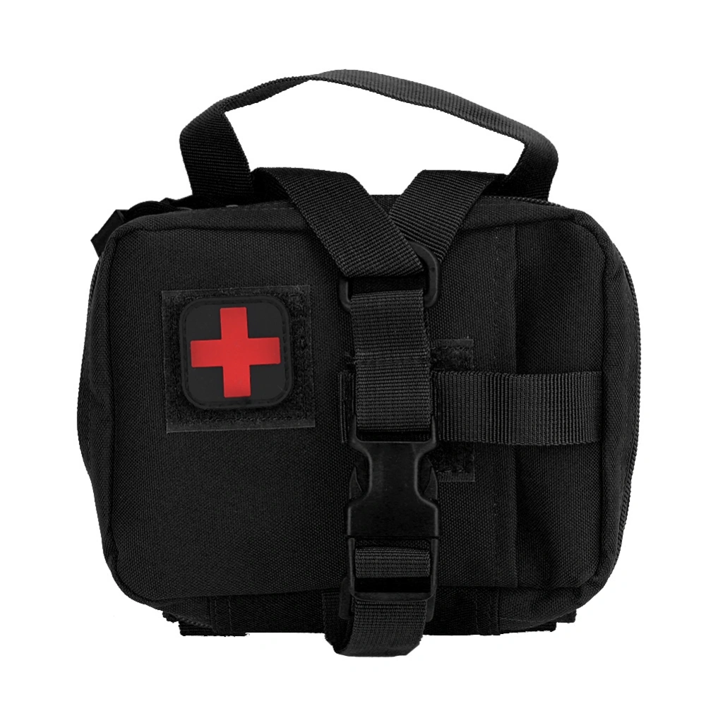 Molle Portable Military First Aid Supplies Kit Survive Medicine Storage Bag(Black)