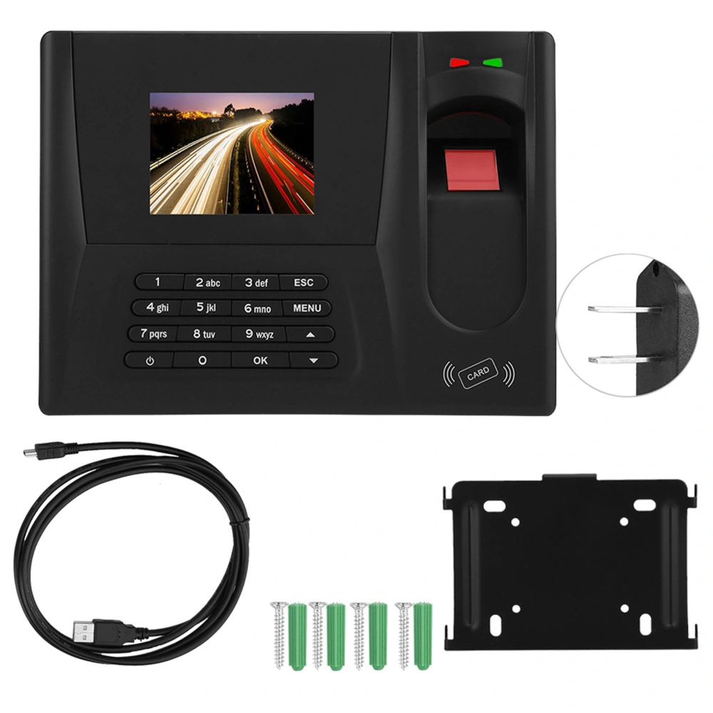 ZDC20 2.8in TFT TCP/IP Fingerprint Password Card Reader Time Attendance Machine (US 100-240V)