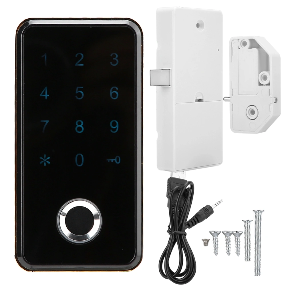 Smart Keyless Fingerprint Digital Password Electronic Lock For Cabinet File Locker(Gold)