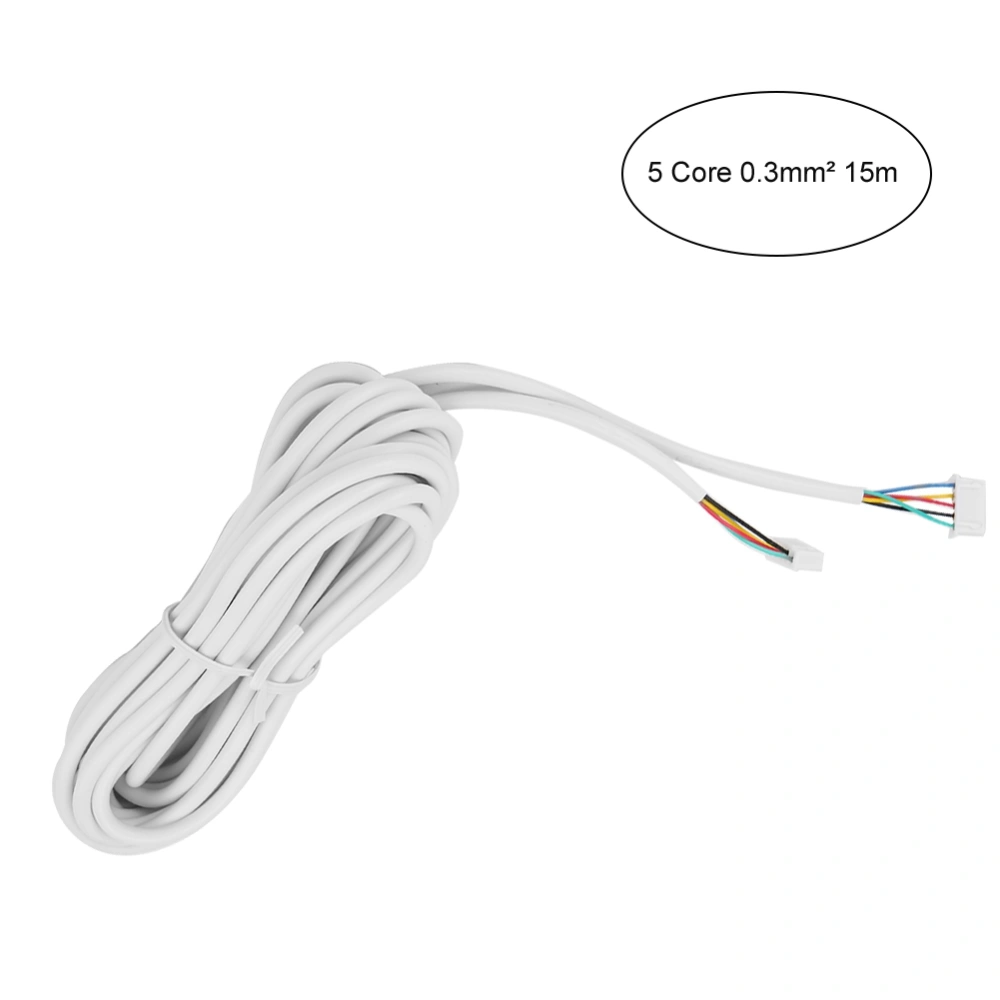 5-Core 0.3mm Round Flexible Copper Cable For Video Door Phone System 15m