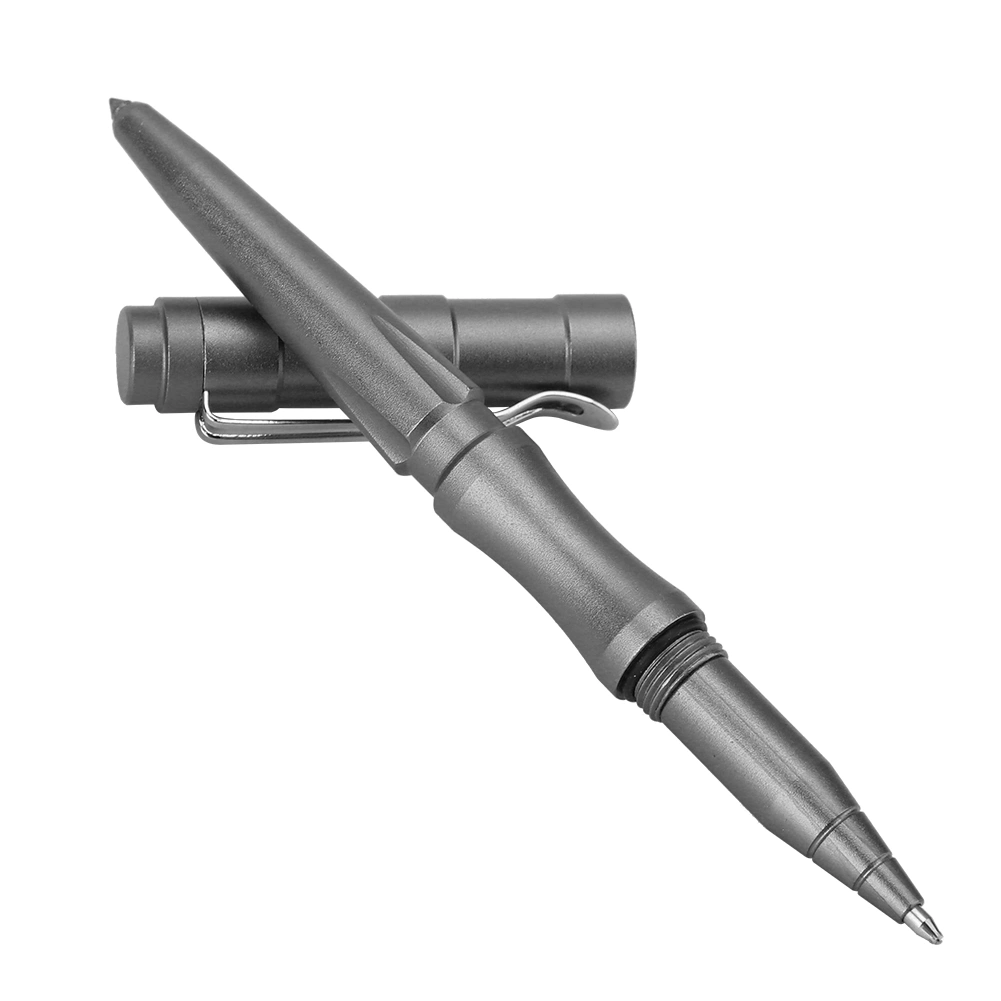 Personal Self Defense Military Pen Tungsten Steel Multifunctional Safety Survival Tool (Gray)