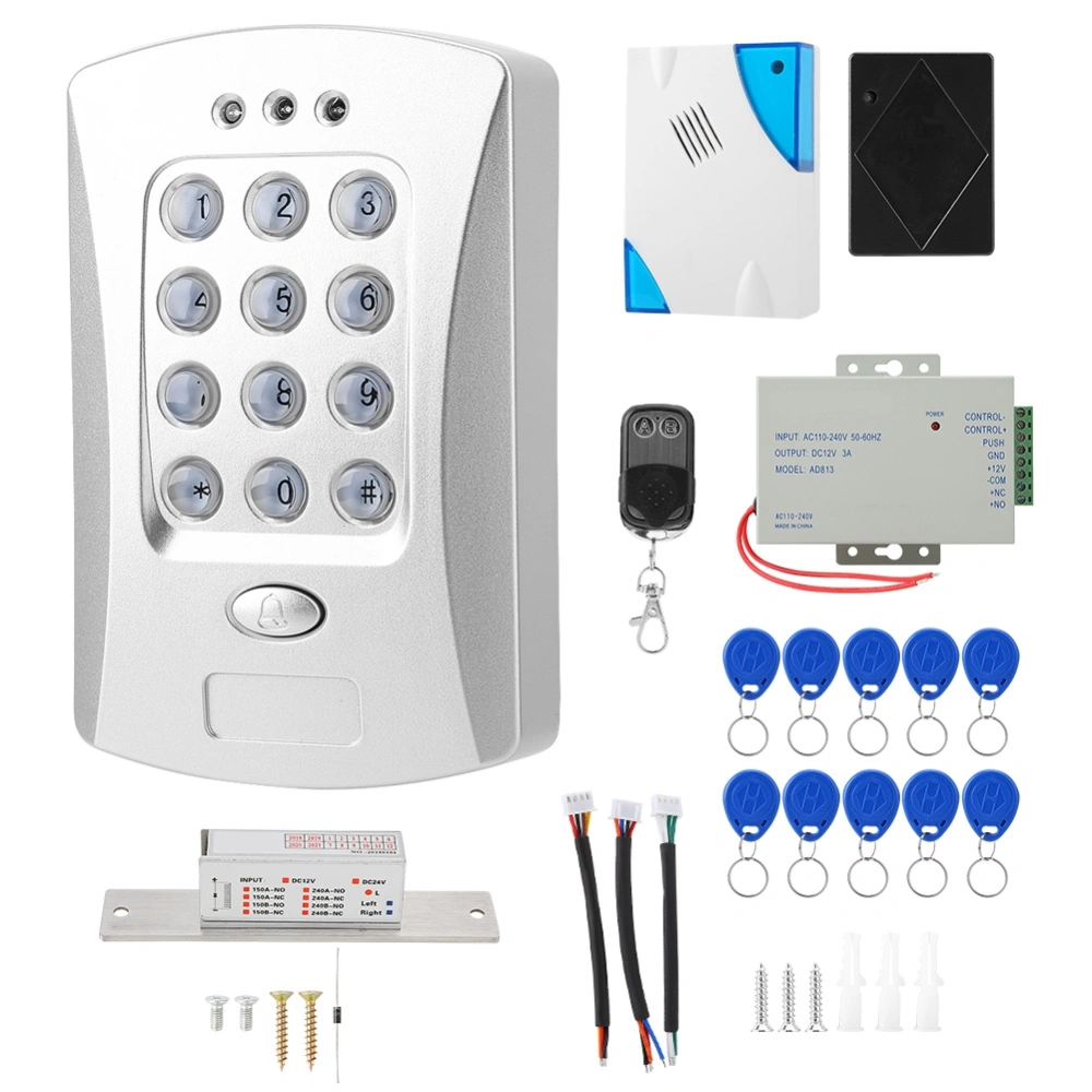 Complete Stand Alone Door Access Control System KiT nO Lock(150KA) Power Supply Remote Control