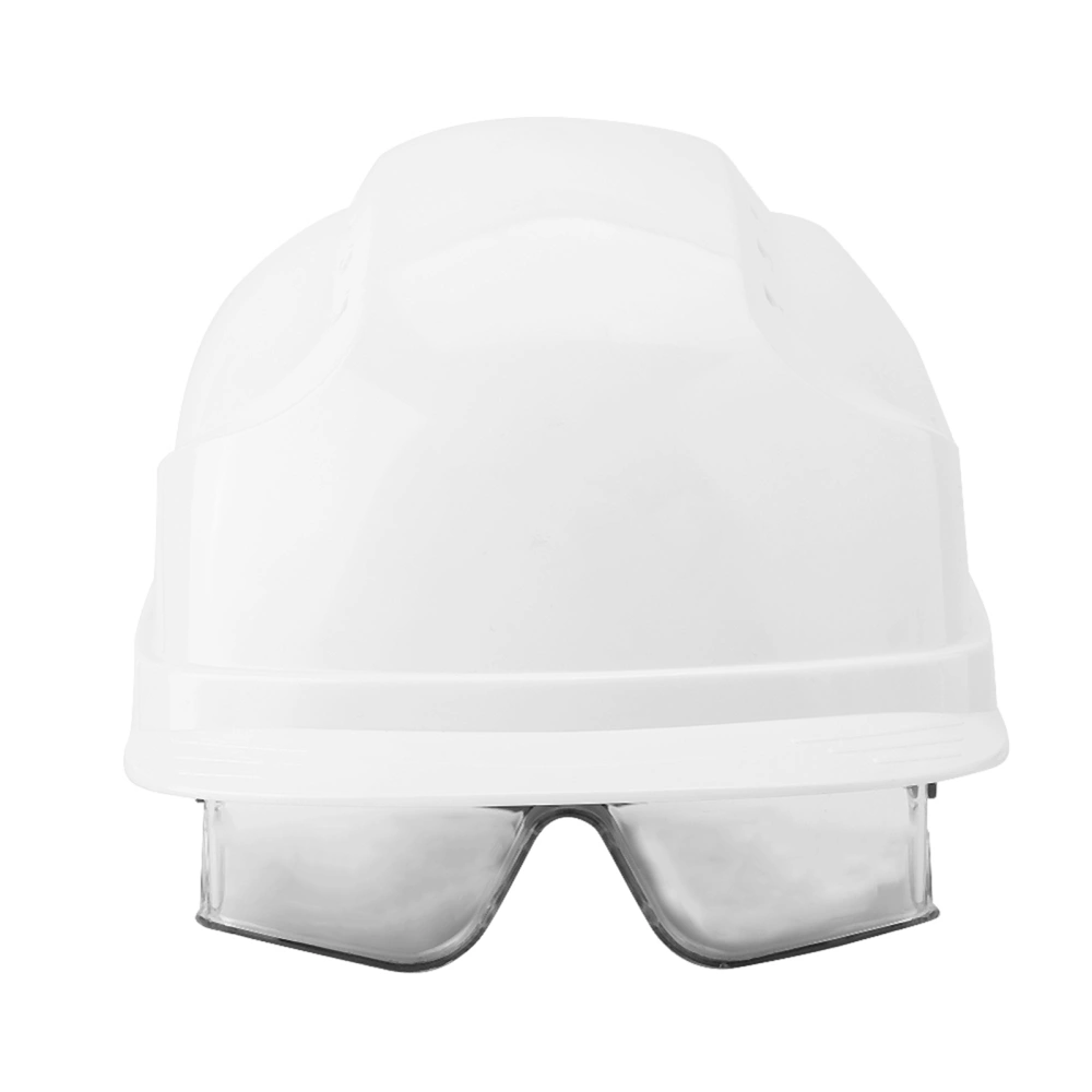 Visor Helmet Hard Hat Defender Built in Goggles Helmet Safety (White)