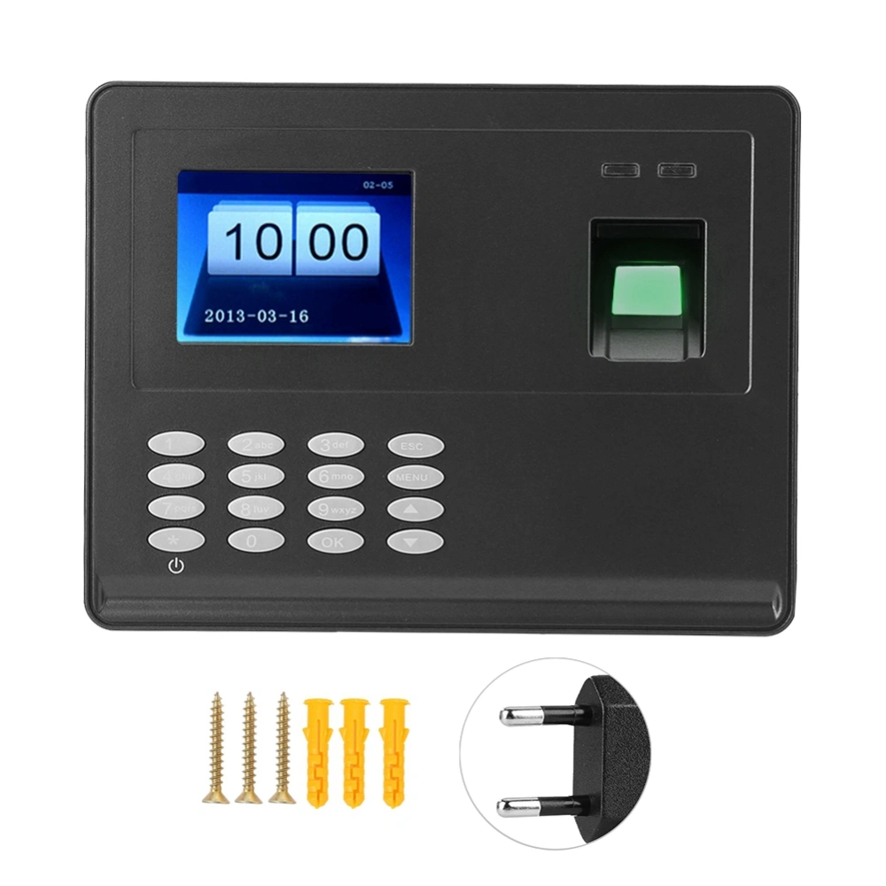 2.8inch Biometric Fingerprint Recognition Time Attendance Software Free Time Clock 100-240V EU