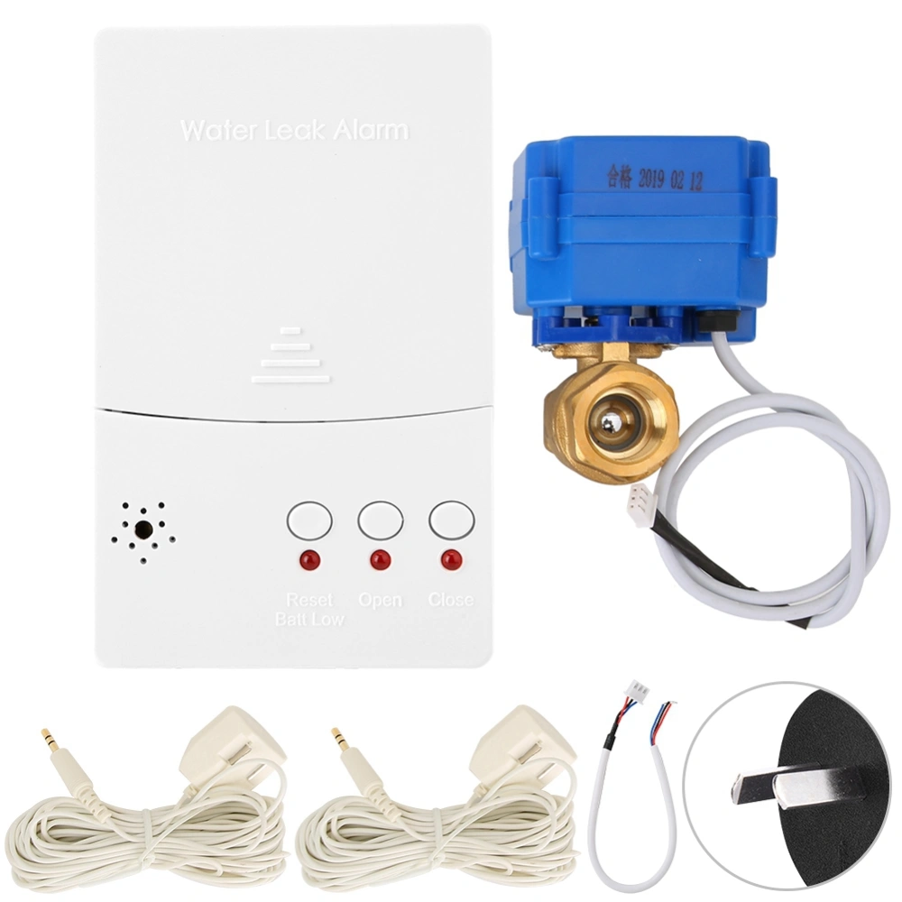 Smart Water Leakage Detector Alarm Alert Auto Shut Off Valve Home Security System DN15(AU Plug)