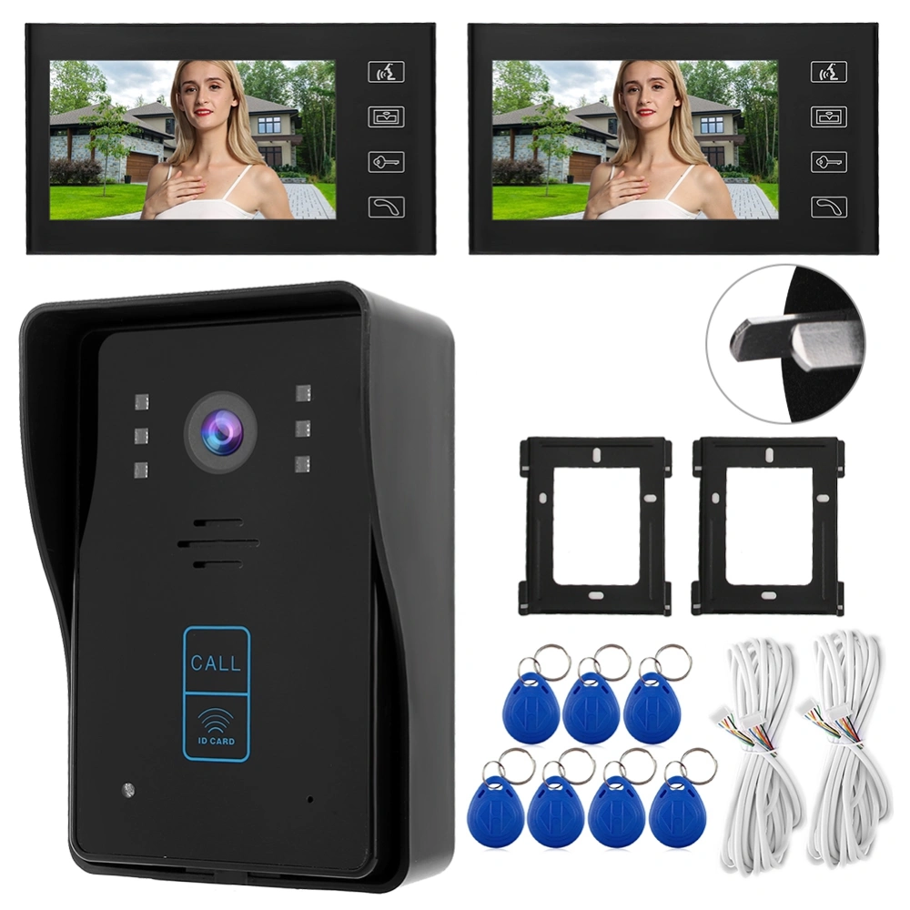 7 Inch HD Video Door Doorbell Intercom Kit Home Gate Entry System With Keyfo 806MJID12(AU Plug