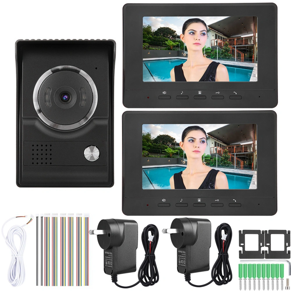 Video Intercom Voice Doorbells Two way Talk Home Doorbell Intercom Kit110-240V(AU Plug)