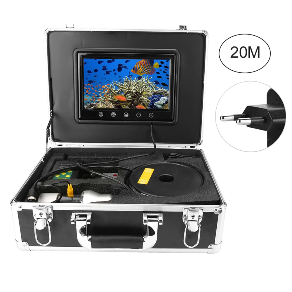 9" Underwater Fish Finder Video Camera Waterproof Pan Rotating Fishing Camera with 20m Cable EU