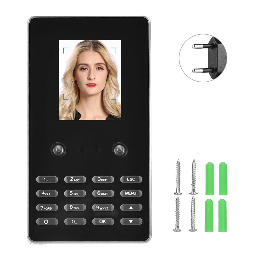 110-240V 2.8 Inch Smart Face Recognition Password Attendance Machine (EU Plug)