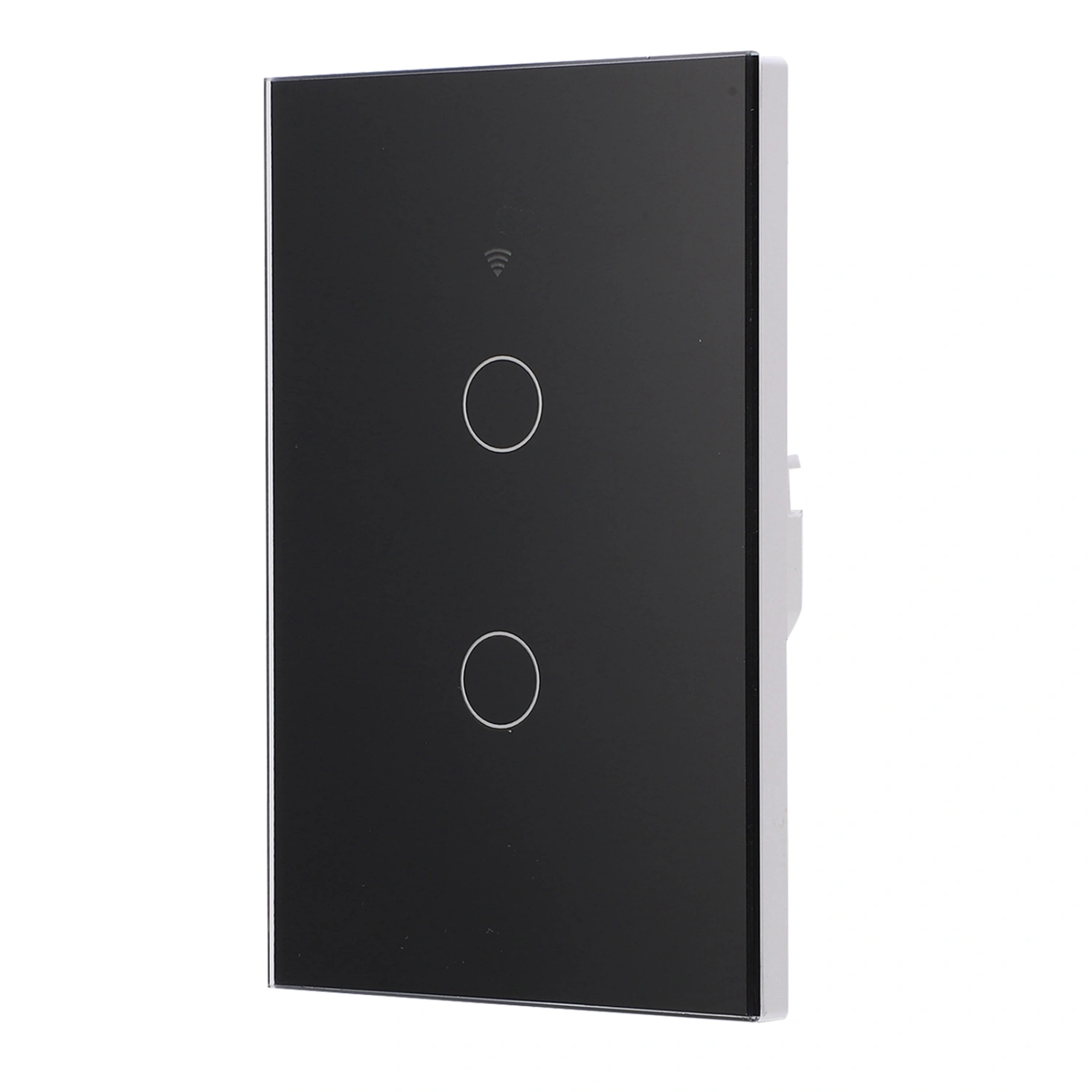 WiFi Touch Screen Switch Single Circle for Alexa Google 2‑Way AC 90‑250V (Black US Plug)