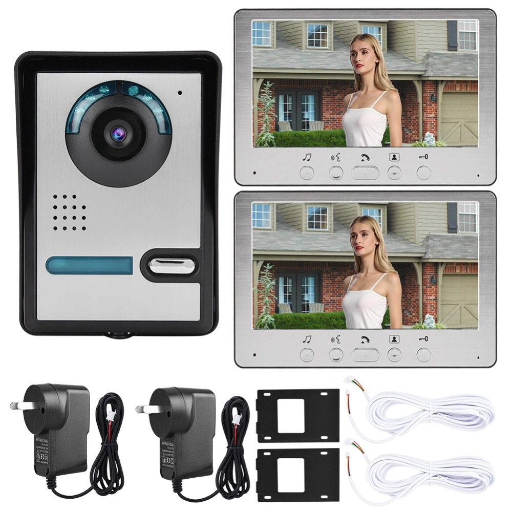 7" LCD Door Video Phone Wired Intercom Doorbell Kit Home Entry System 1V2 815FA12 (AU 110-240V)