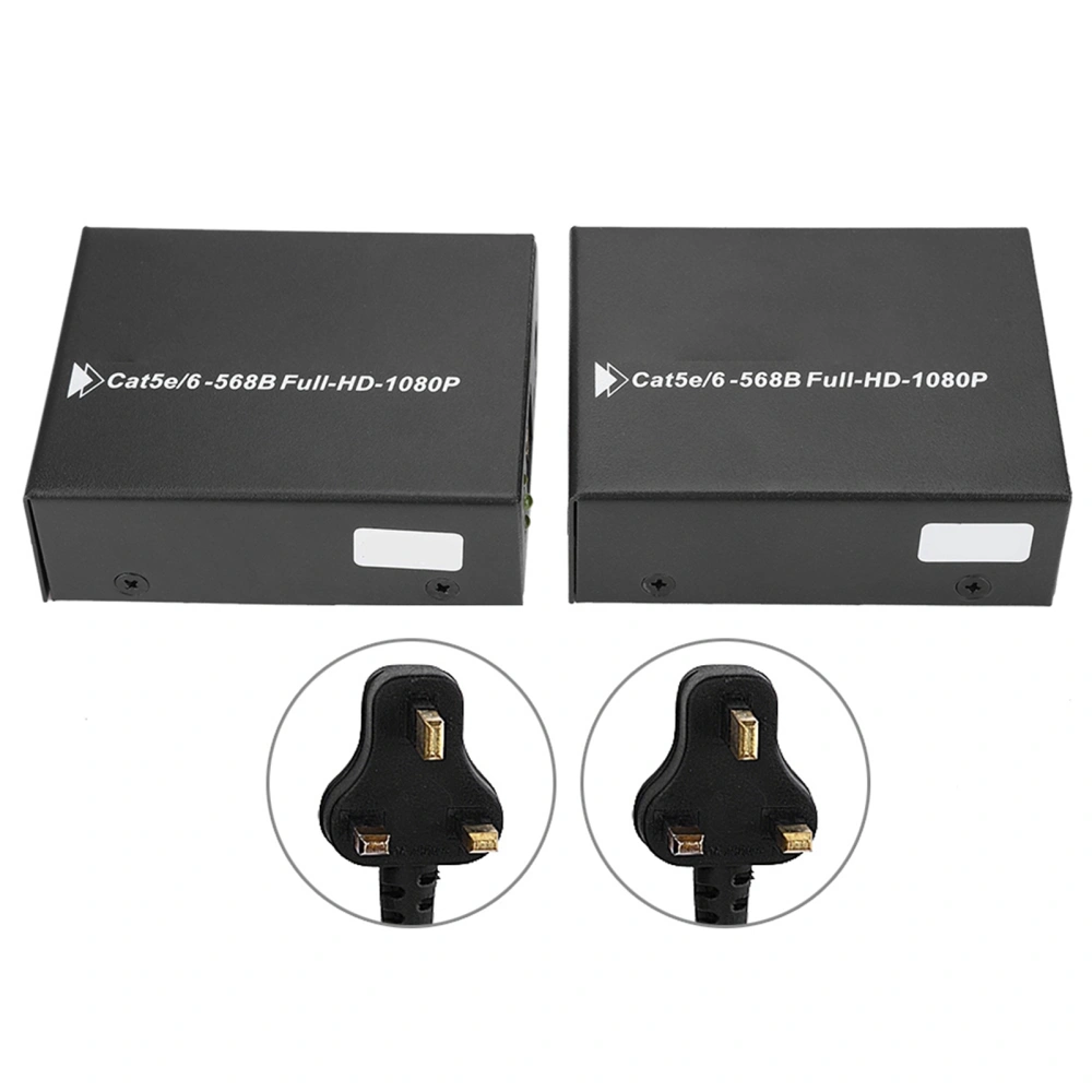 100-240V 1 Pair 50m HD 1080P HDMI Cable Extender with One Local Output(UK Plug)