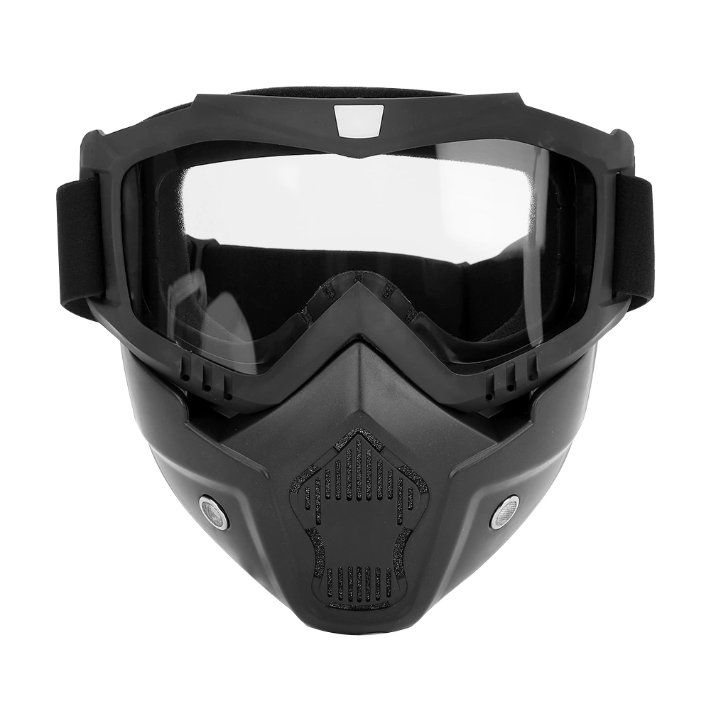 Anti fog Safety Mask Full Face Mask Shock Resistance Protective Eye(Black and Transparent）