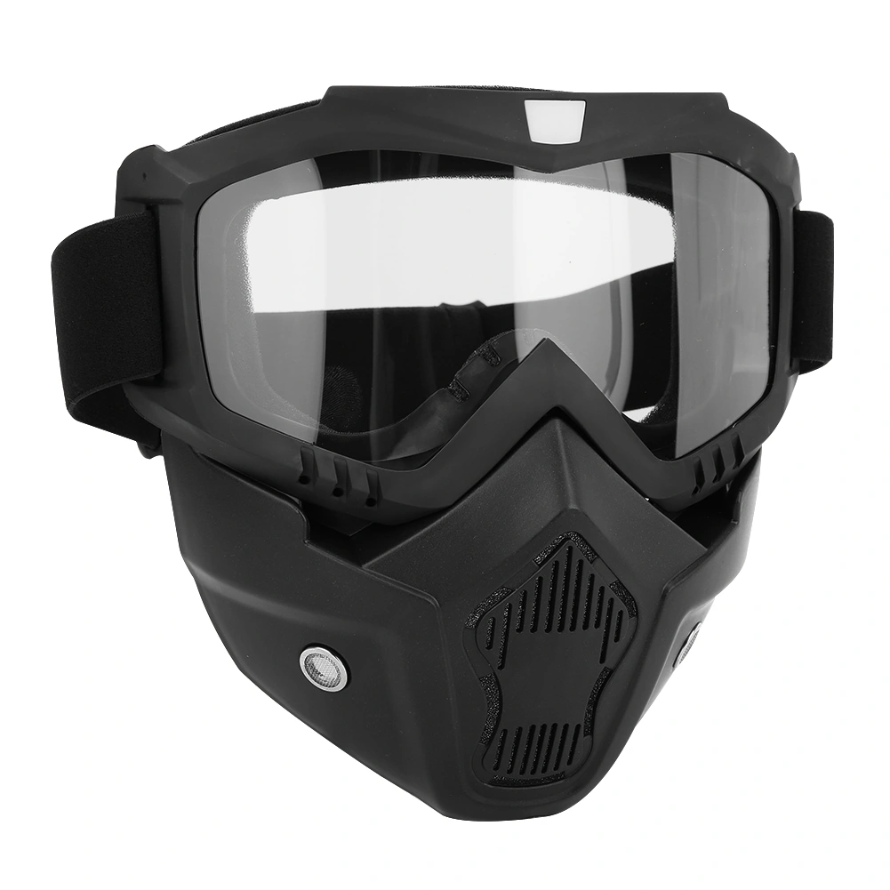 Anti fog Safety Mask Full Face Mask Shock Resistance Protective Eye(Black and Transparent）