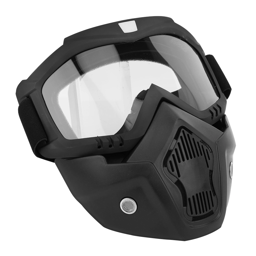 Anti fog Safety Mask Full Face Mask Shock Resistance Protective Eye(Black and Transparent）