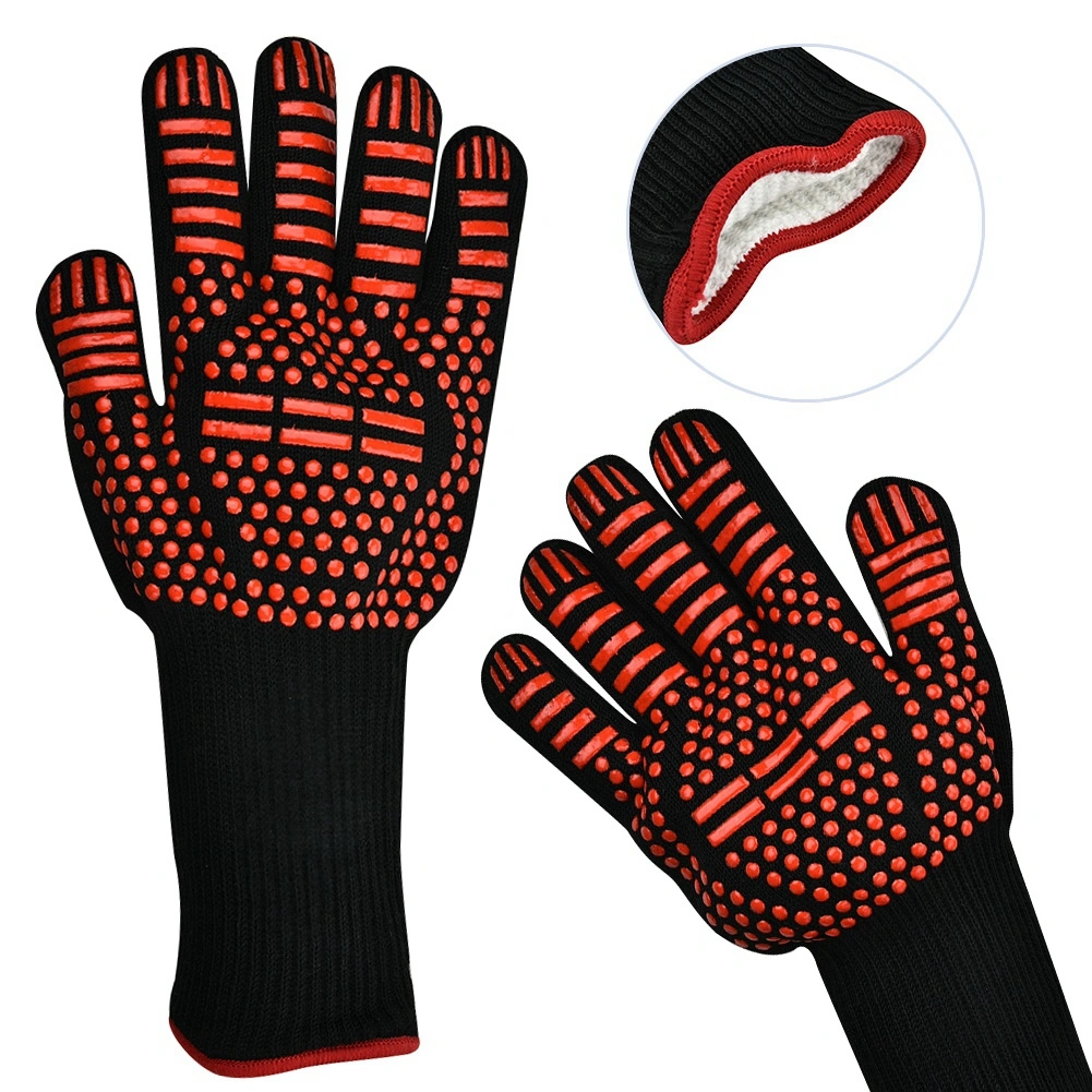 1 Pair of Fireproof High Temperature Resistant Microwave Oven Gloves Flame Retardant