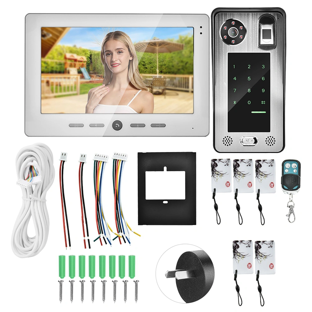 100-240V 10inch Wired Video Doorbell Remote control Password Access Monitor Camera(AU Plug)