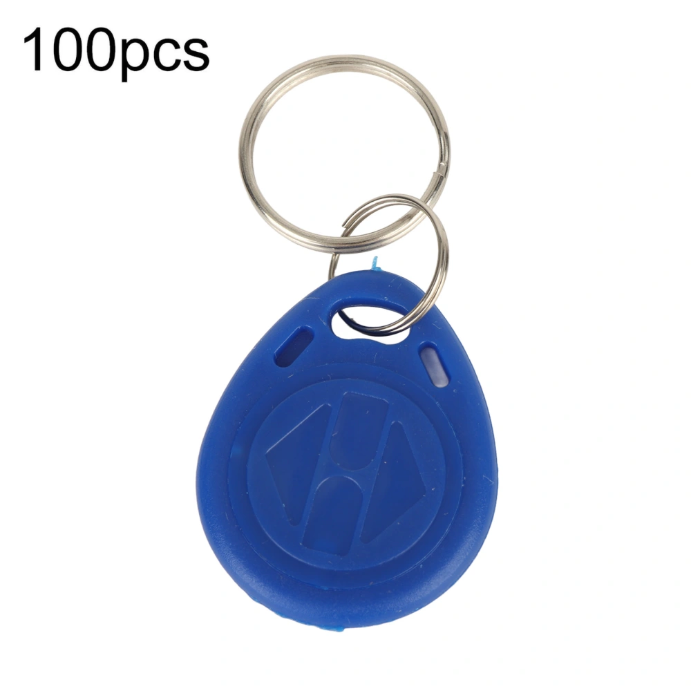 100 Pcs Blue Keychains RFID Proximity Card Key for Access Control(ID Card)