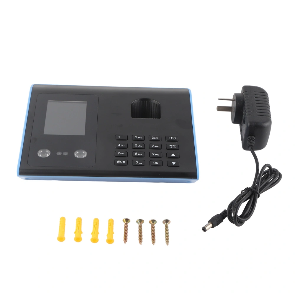 Intelligent Attendance Machine Face Fingerprint Recognition Password Time Clock (EU Plug)