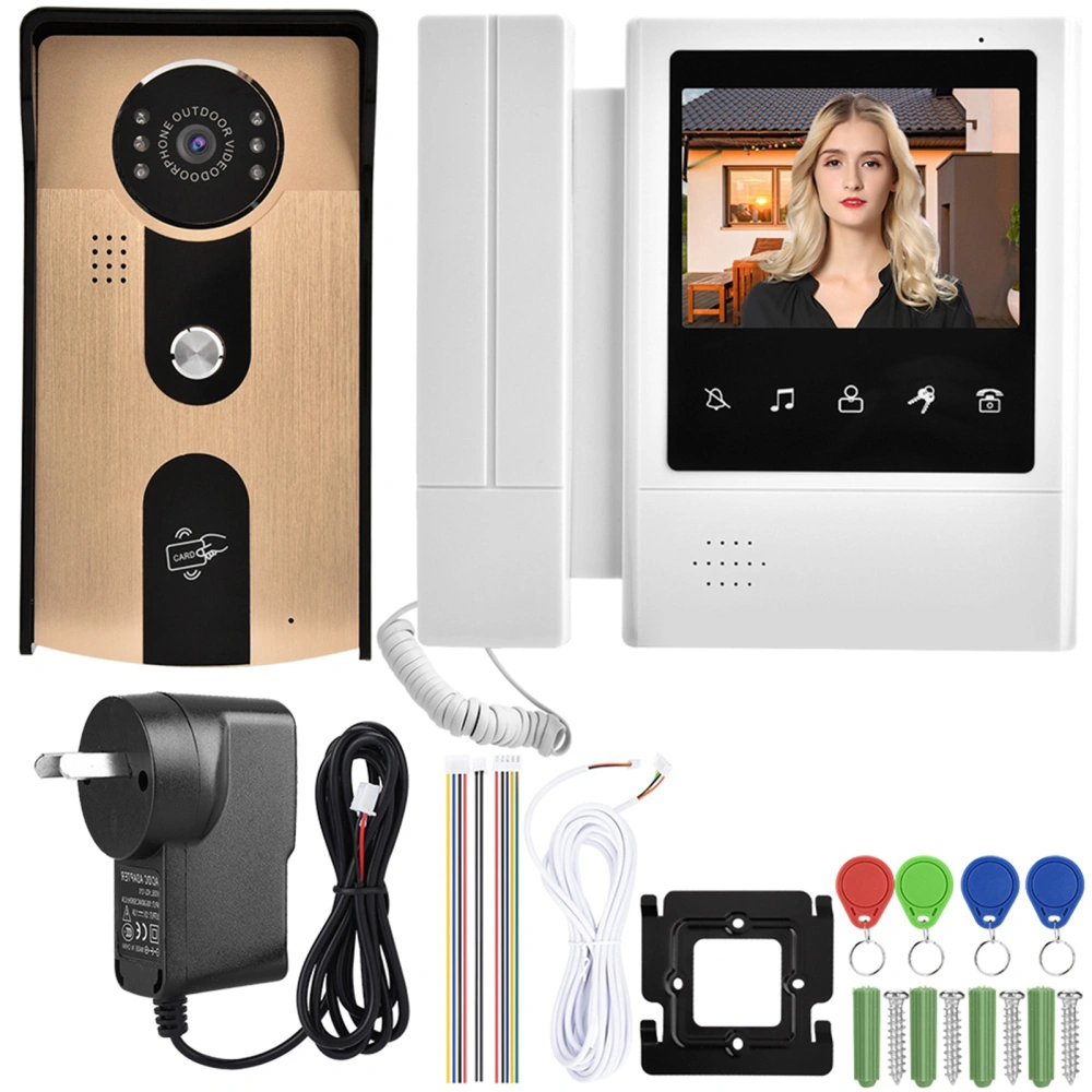 4.3 Inch Color LCD Touch Video Camera Doorbell Intercom Entry System AU Plug 100-240V