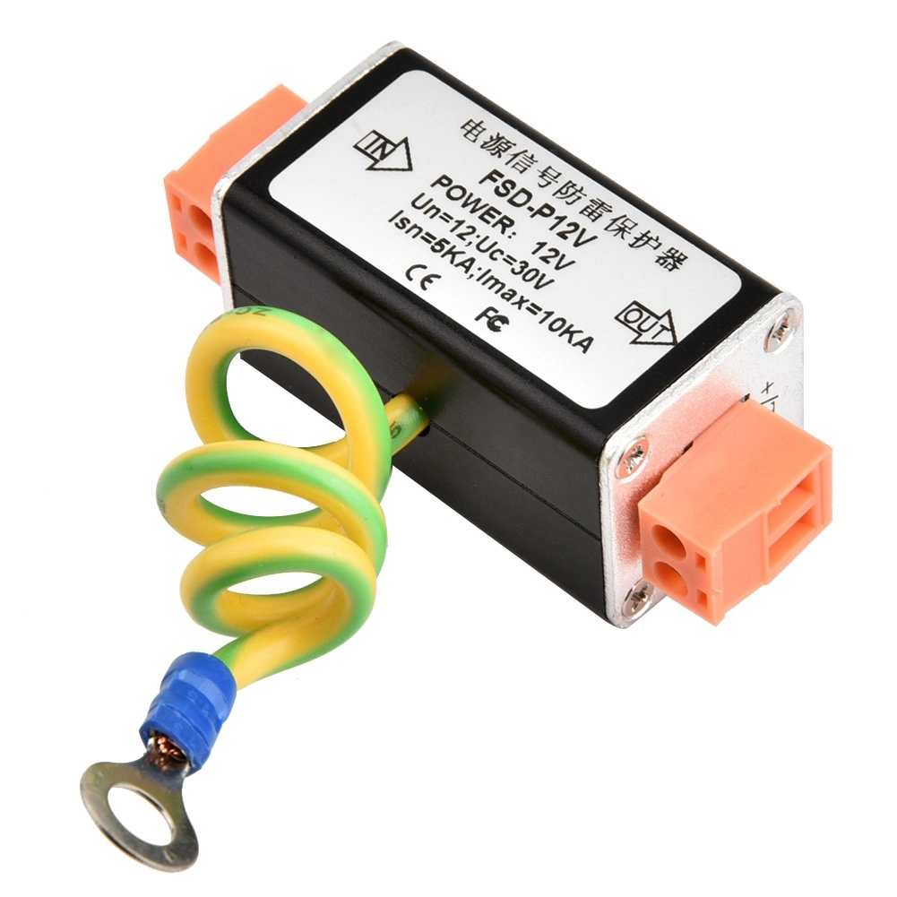 Single Channel Power Surge Protector Thunder Lighting Arrester Protection Device 12V