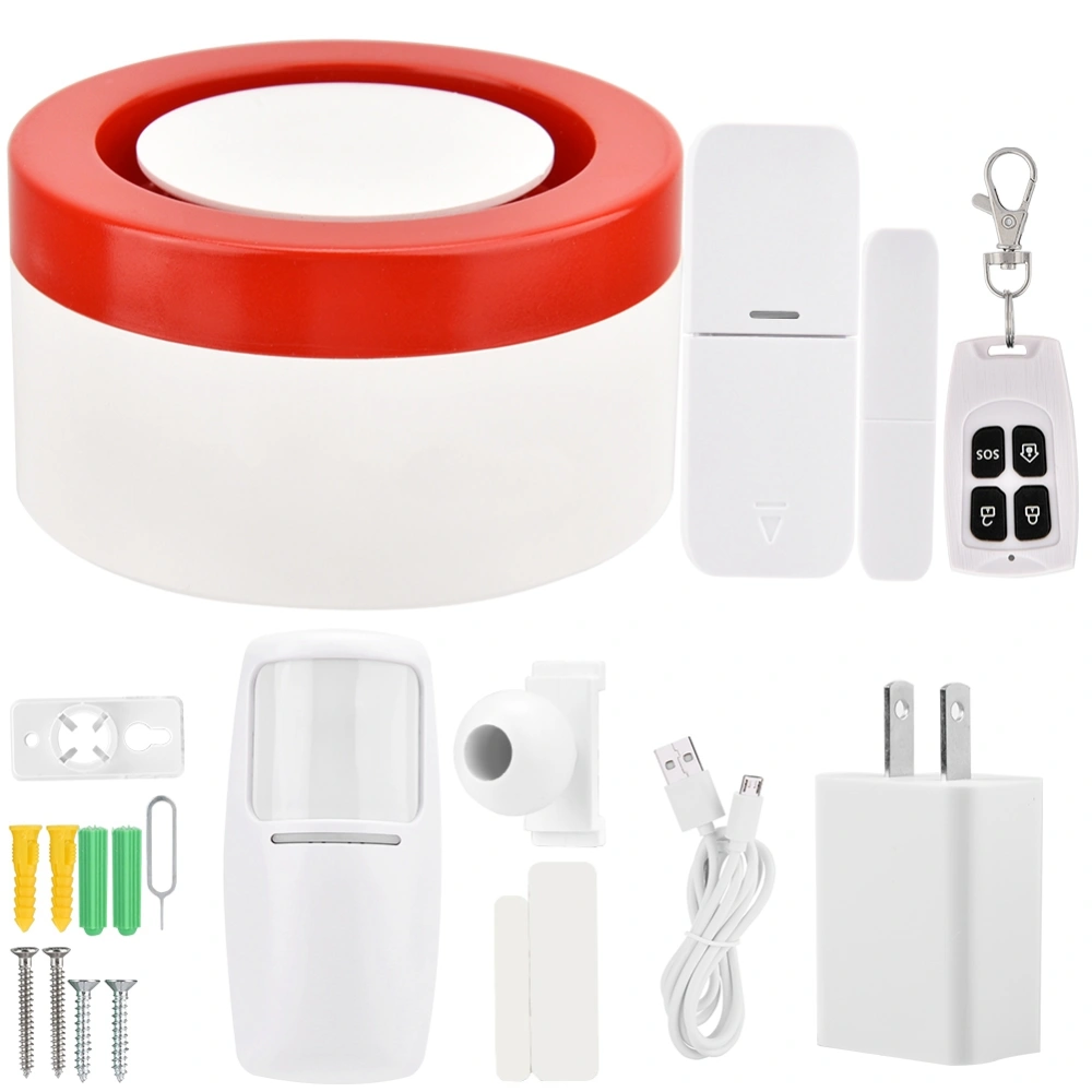 Smart Wireless Wifi Host & Siren Home Security Anti-theft Alarm System US Plug 100-240V