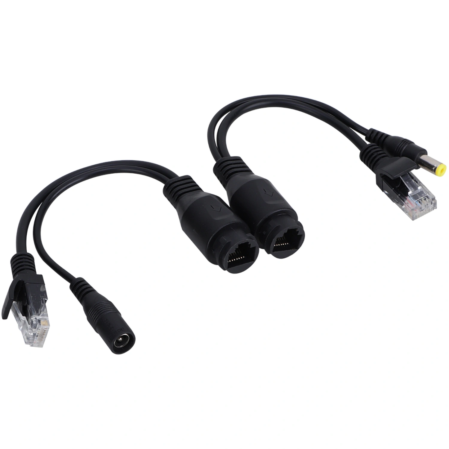 12V Power Over Ethernet Passive POE Adapter Cable Splitter Injector Waterproof Black