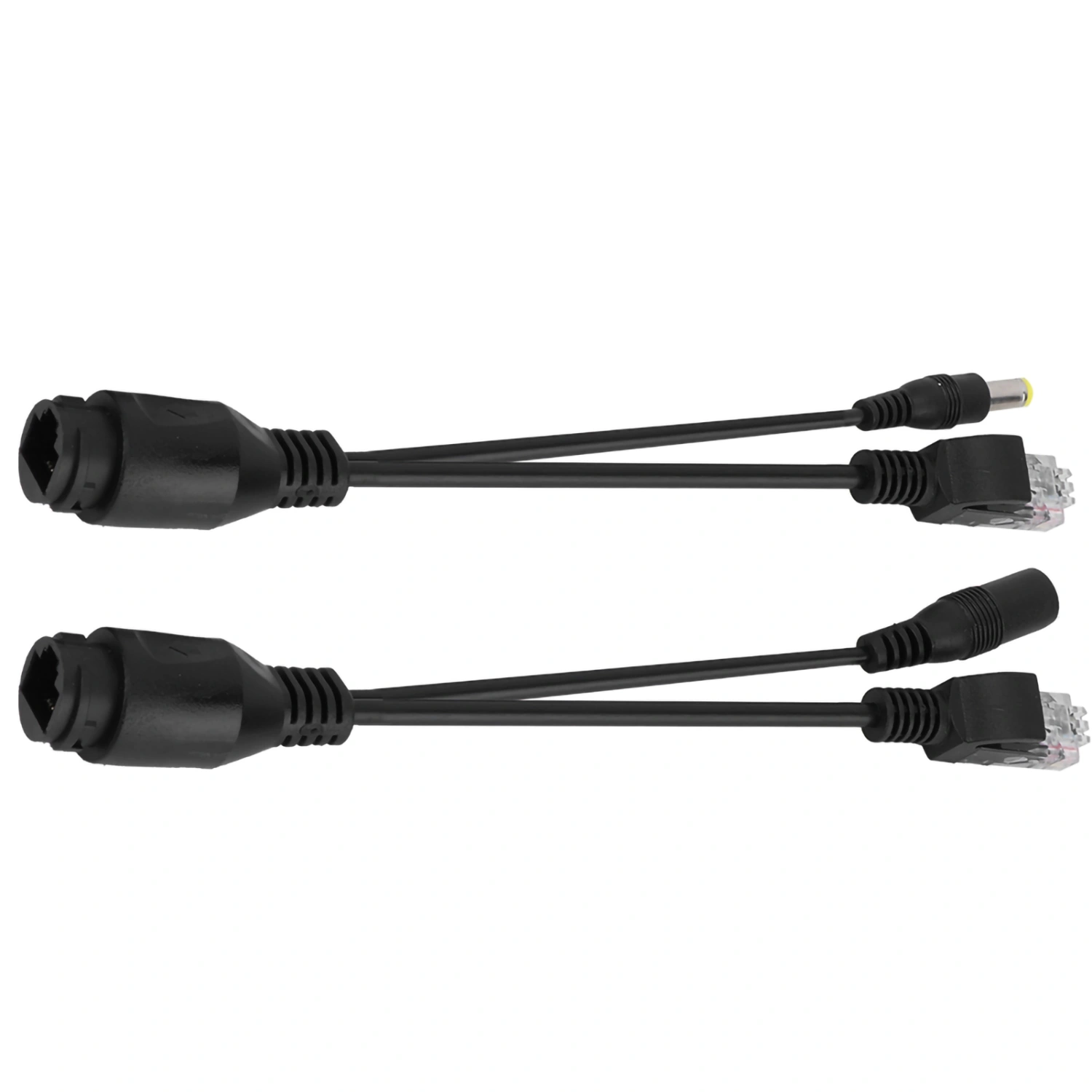 12V Power Over Ethernet Passive POE Adapter Cable Splitter Injector Waterproof Black