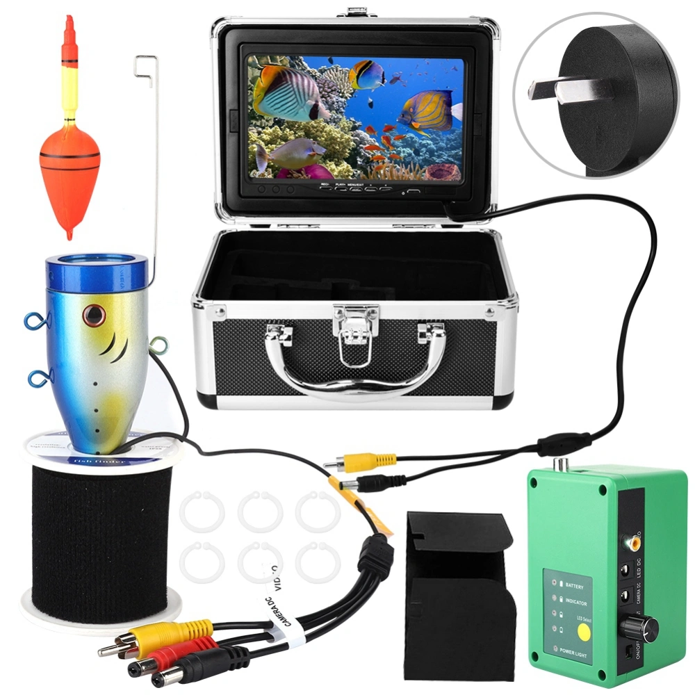 7 inch 30M Infrared Fish Finder 1000 TVL Underwater DVR Camera Fishing Monitor (AU 100-240V)