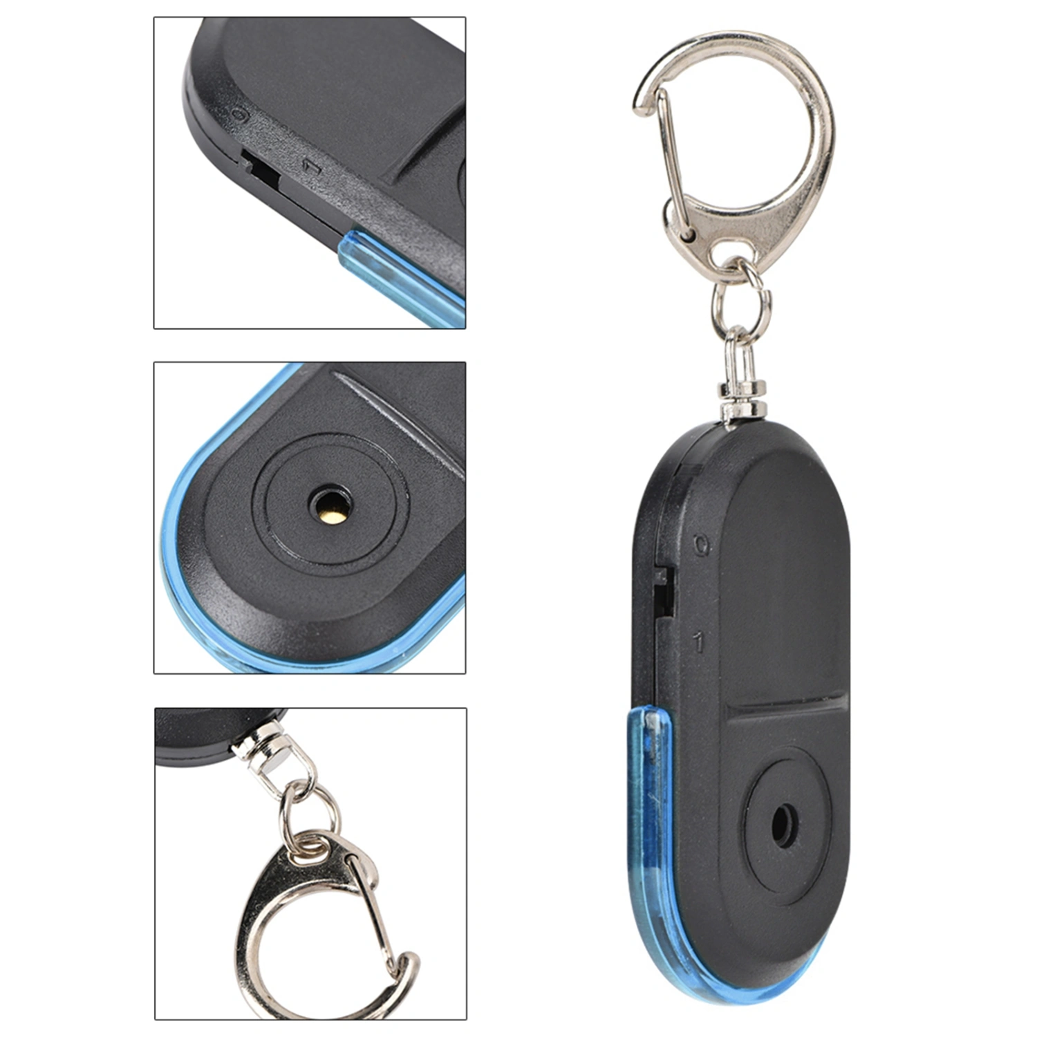 Wireless Anti Lost Alarm Key Finder Locator Whistle Sound LED light with Battery Blue