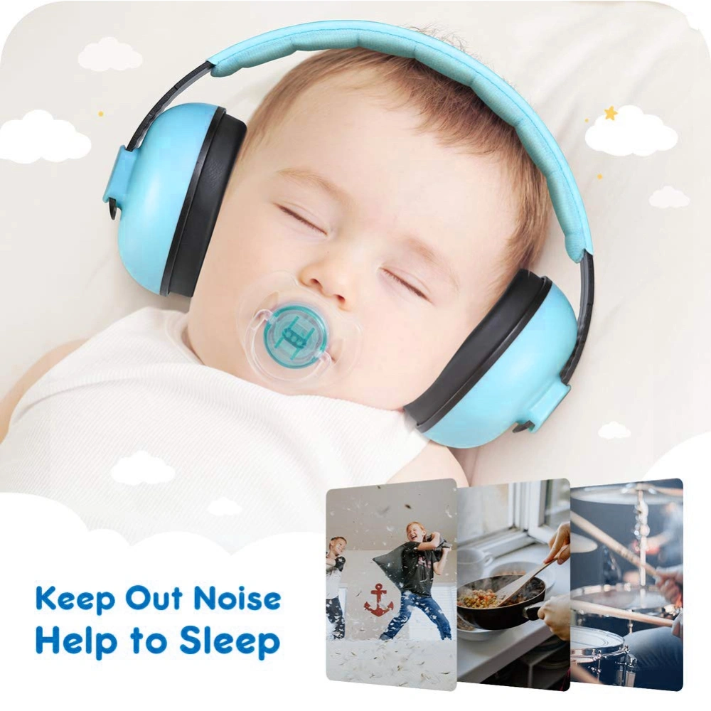 Earmuffs Noise Reduction Ear Shield Defenders Hearing Protection for Baby Children (Blue)