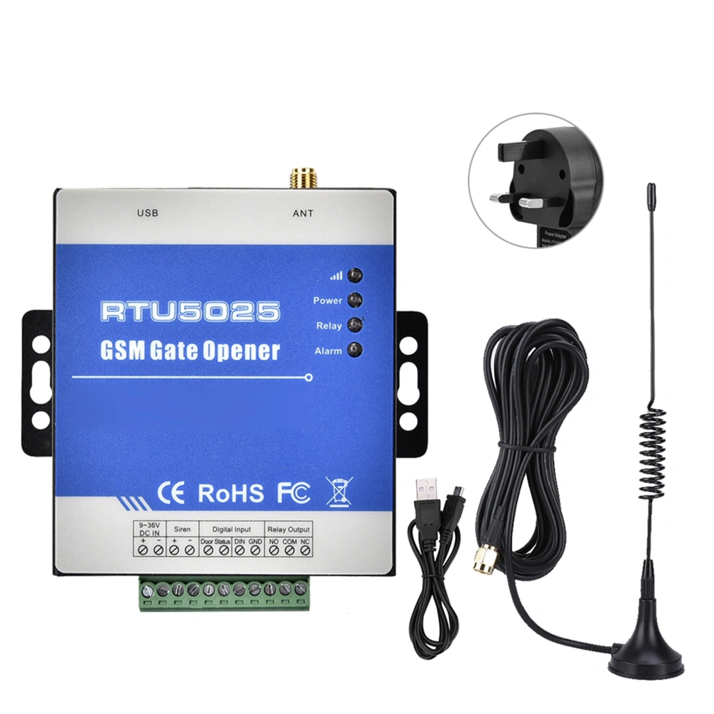 RTU5025 Wireless Remote GSM Gate Opener Operator Garage Door Access Controller (UK Plug)