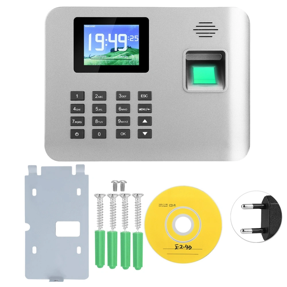 2.8Inch Screen Smart Induction Fingerprint Time Attendance Machine Time Clock 100-240V EU