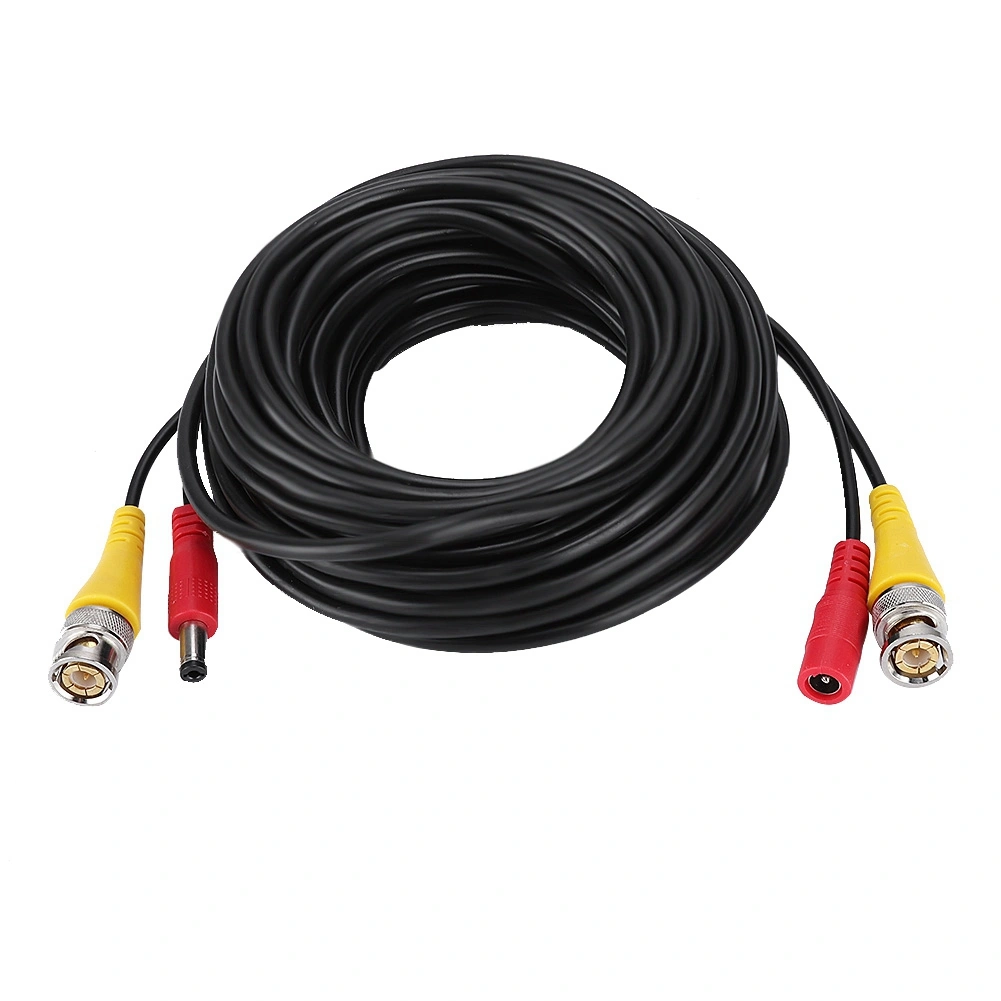 BNC+DC Security Camera Extension Cable for CCTV Video Power Wire Black Cord (10M)