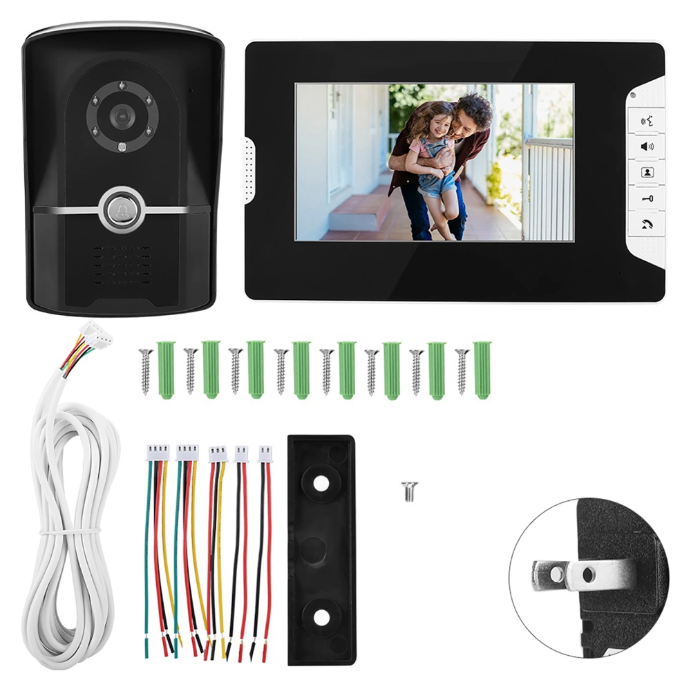 7 inch HD LCD Video Intercom Doorbell System Door Phone Home Monitor Outdoor Camera (US Plug)