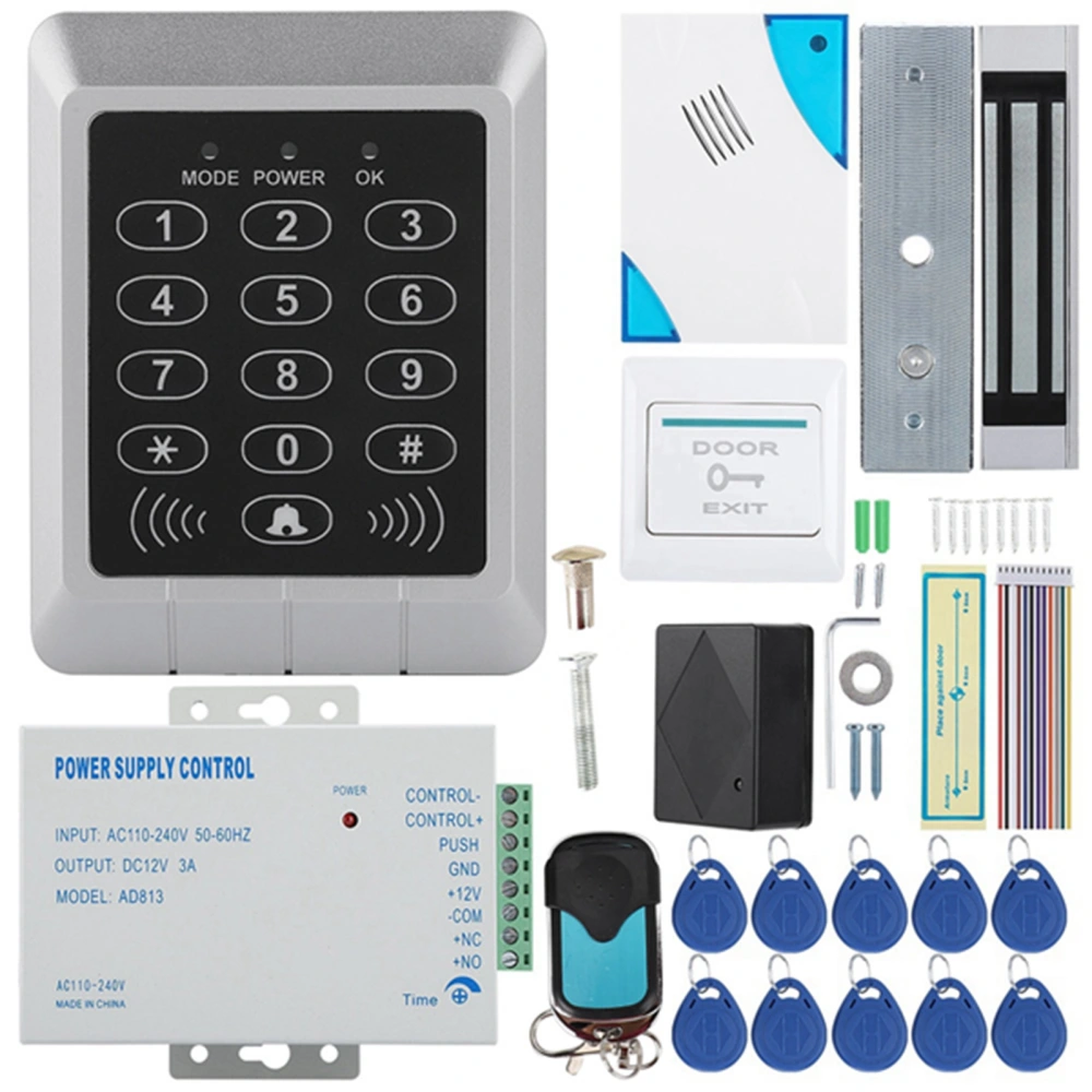 Electric Magnetic Door Lock Access Control Card Password Door Security System Kit