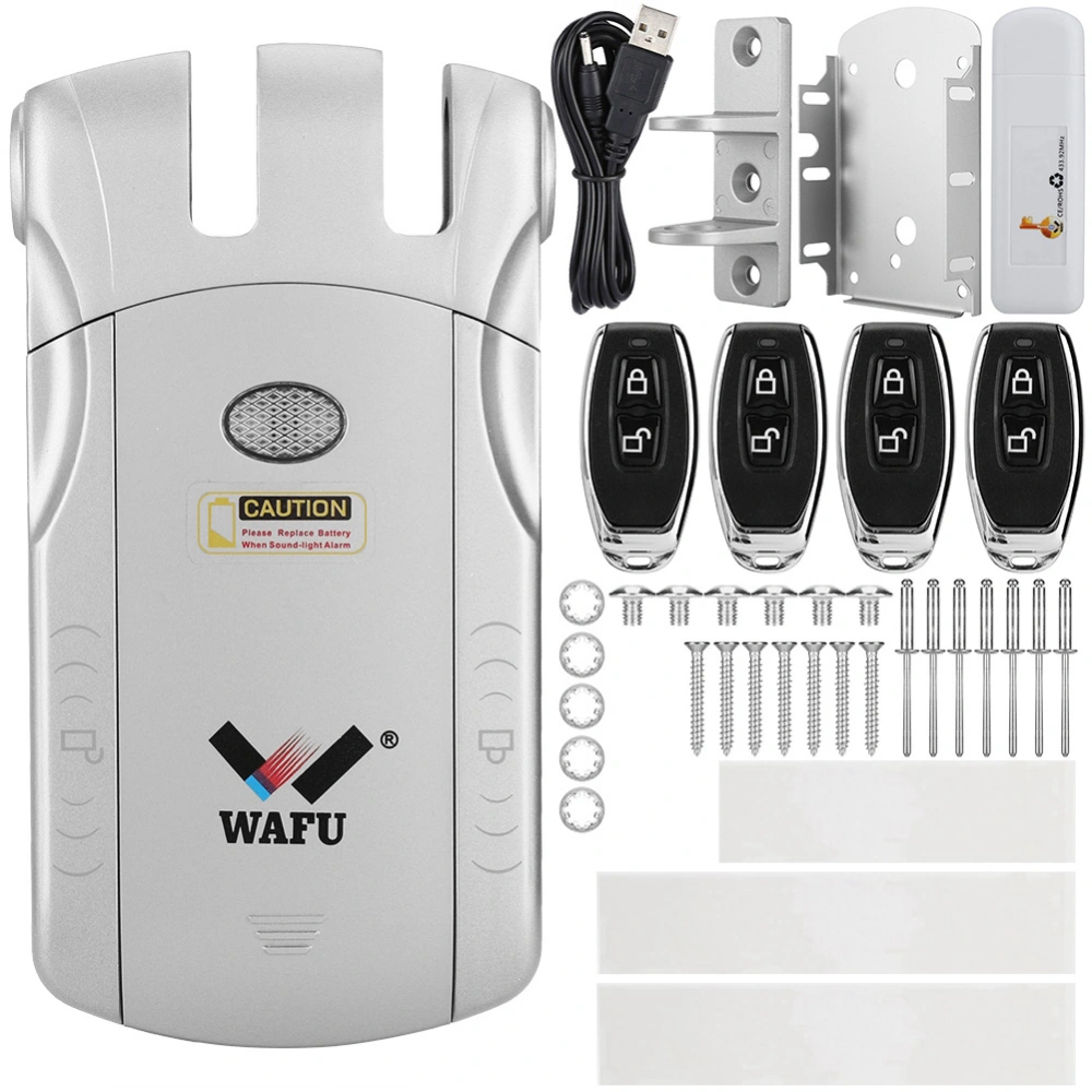 WAFU Wireless Invisible Keyless Electronic Lock Remote Control Touch Locked&amp;Unlock (Type D)