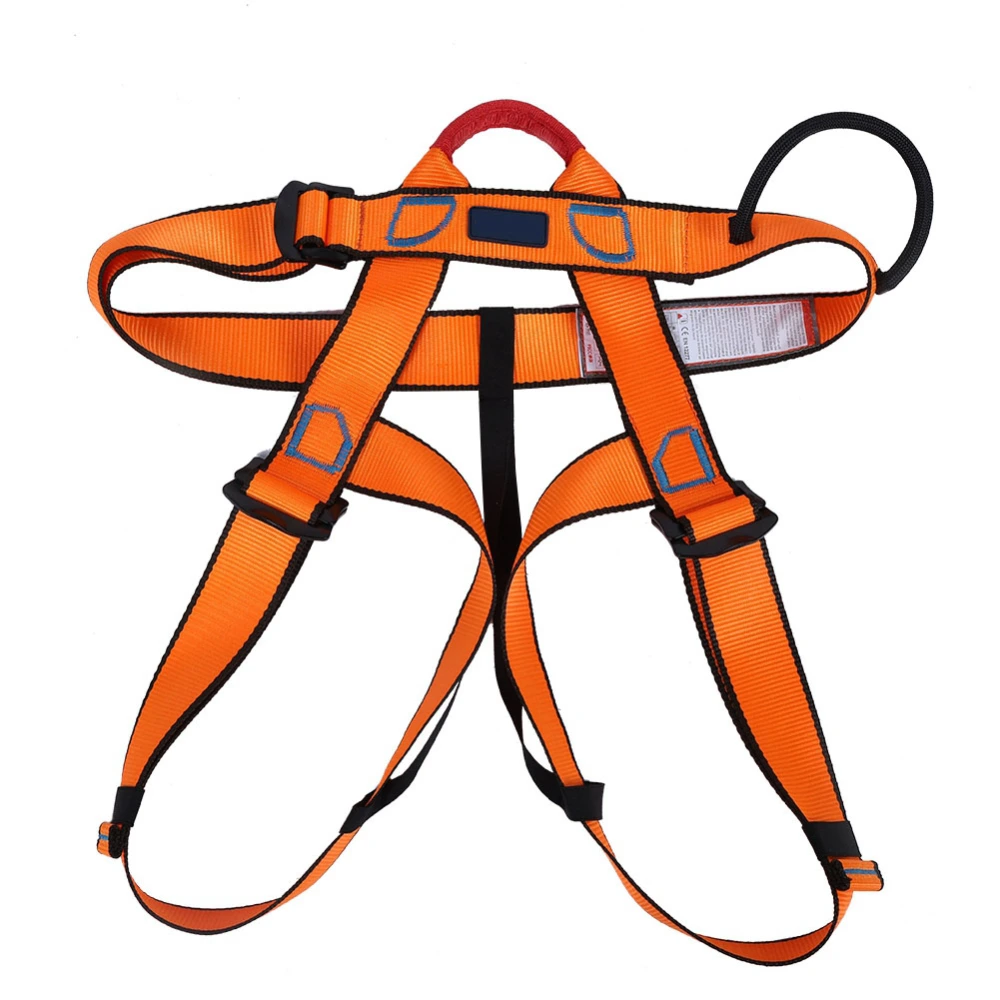 Half Body Safety Belt for Rock Climbing Mountaineering Rappelling Aerial Work (Orange)