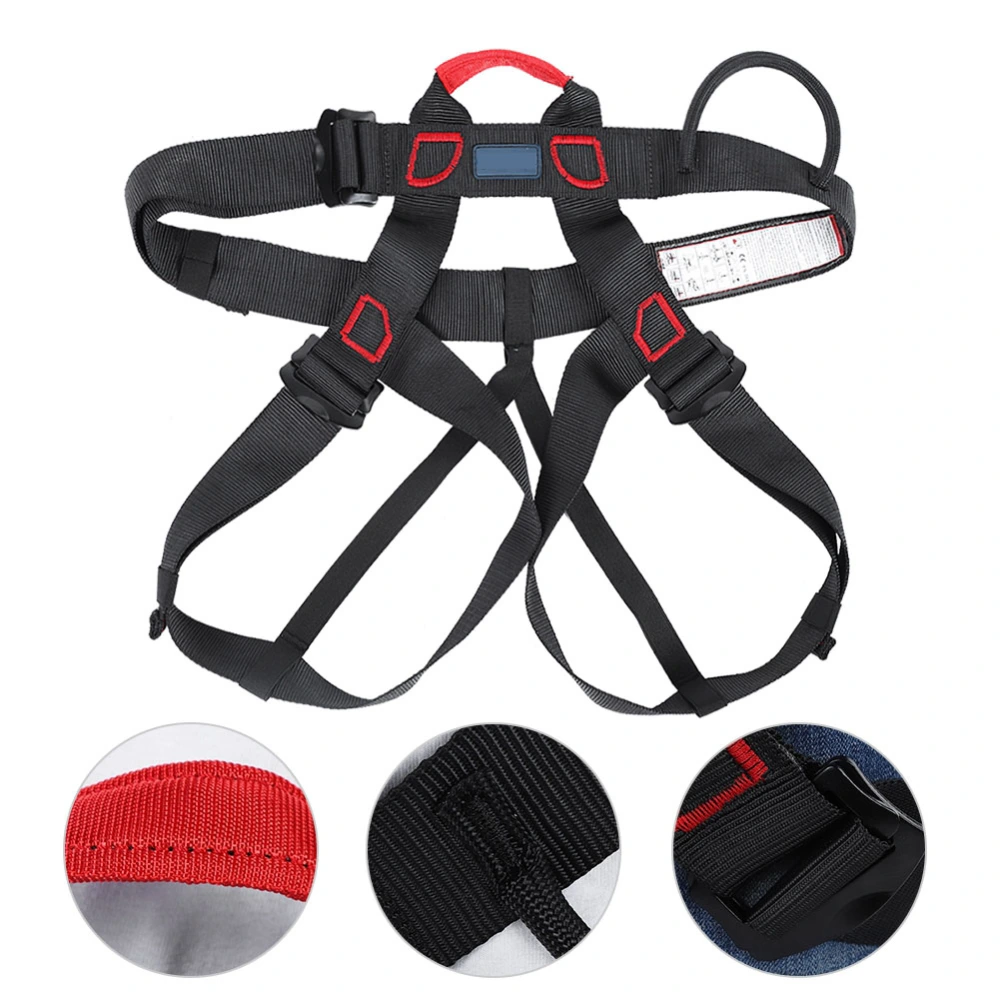 Half Body Safety Belt for Rock Climbing Mountaineering Rappelling Aerial Work (Black)