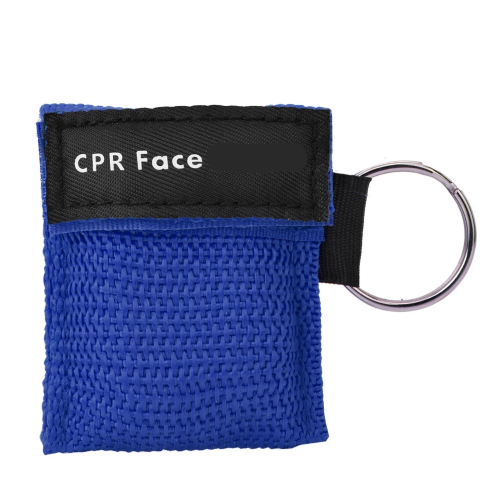 One Way Valve Emergency CPR First Aid Mask Keychain Health Care Tool(blue)