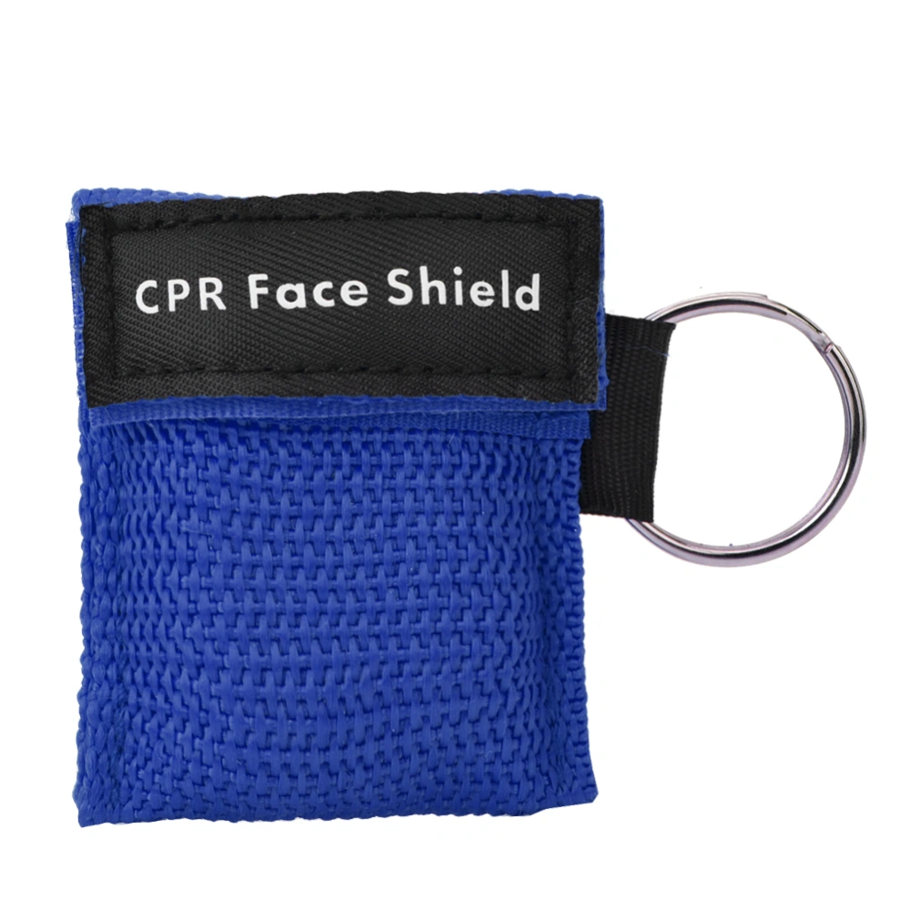 One Way Valve Emergency CPR First Aid Mask Keychain Health Care Tool(blue)