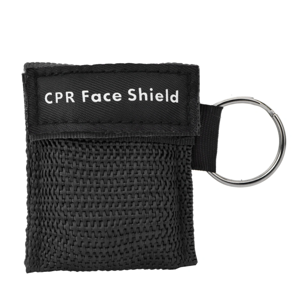 One Way Valve Emergency CPR First Aid Mask Keychain Health Care Tool(black)