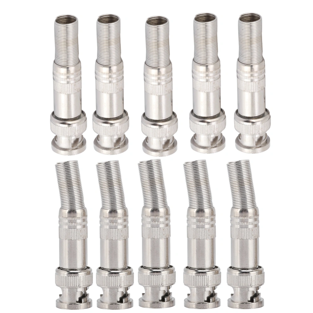 10Pcs Copper Core BNC Male Connector Plug For RG59 Coaxial Cable Coupler