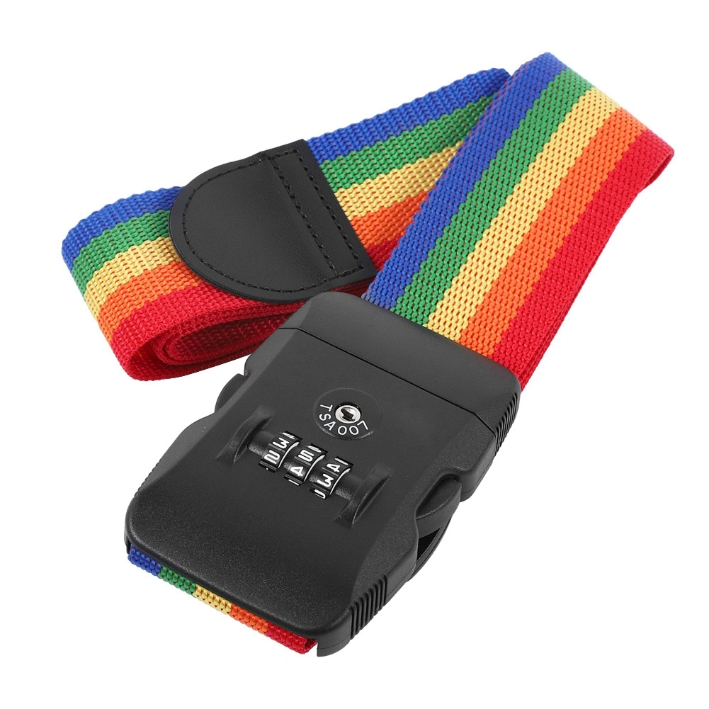 Luggage Strap Cross Straps Travel Suitcase Belt TSA Combination Lock (Colorful)