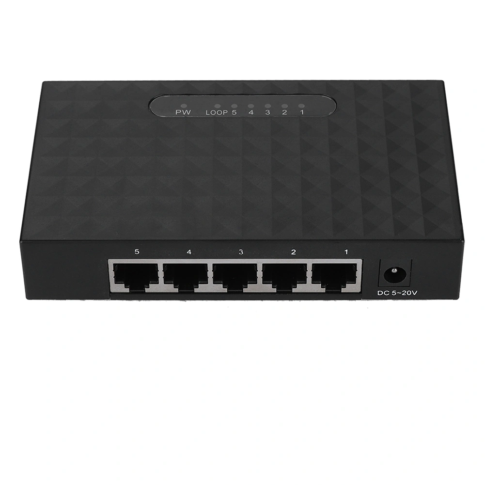 5 Port Fast 10/100/1000Mbps Gigabit Ethernet LAN Hub Network Gigabit Switch 100-240V Black US