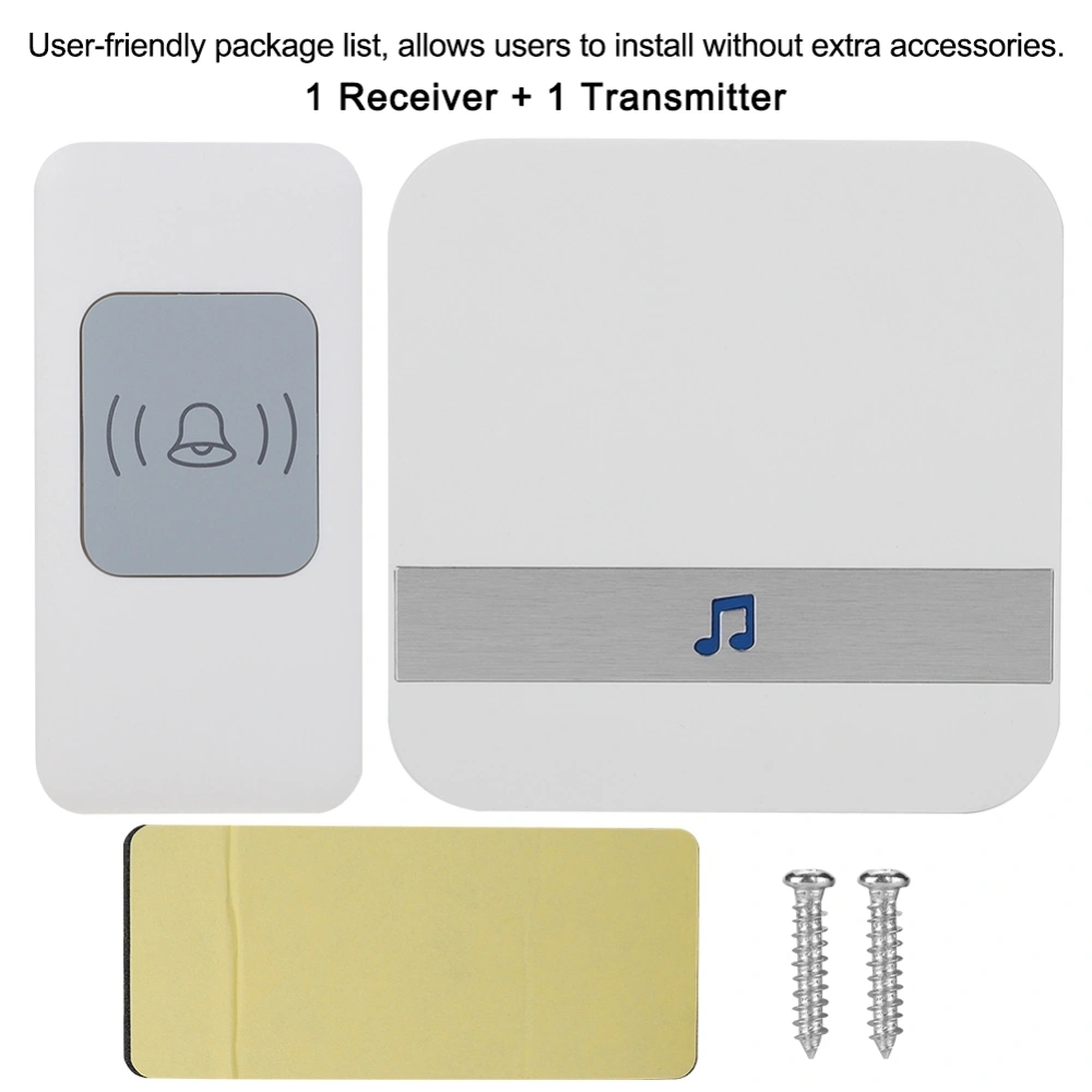 Wireless Chime Door Bell Patient Elderly Deaf Caller Remote Alarm 1*receiver 1*transmitter