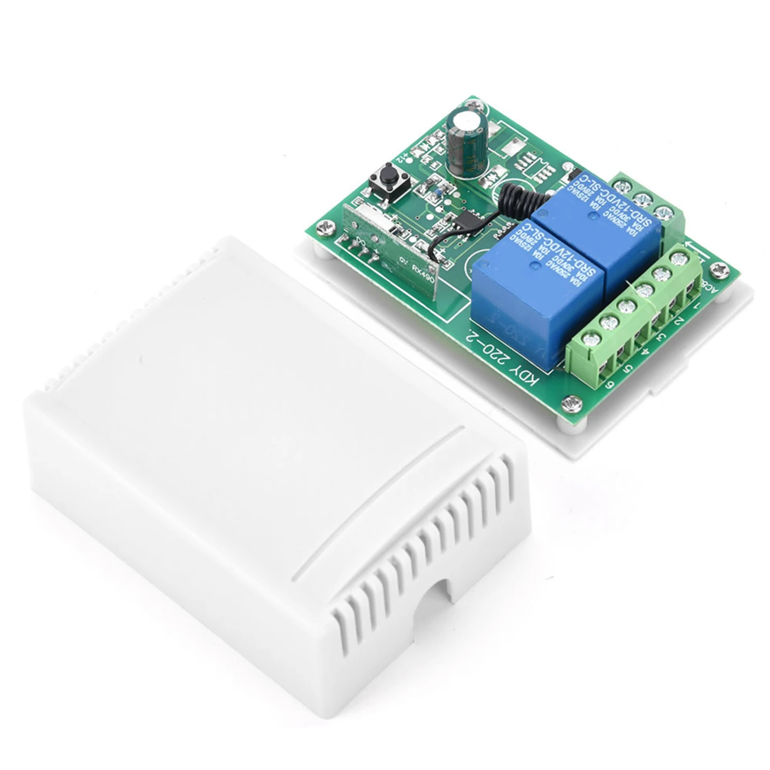 2CH 433MHz Relay 2pcs Wireless Remote Control Switch Transmitter One Receiver Set