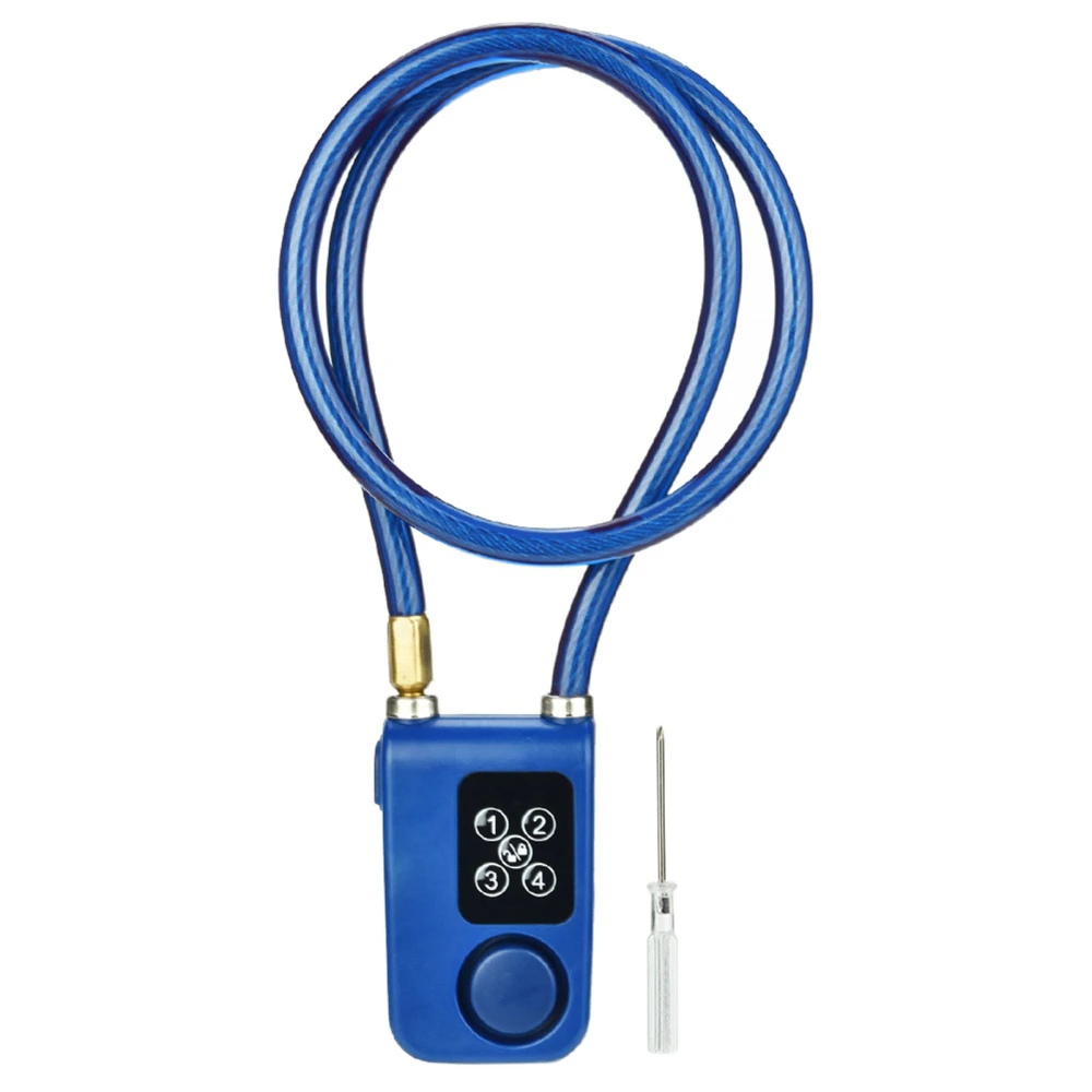 Y787 Smart Alarm Lock AntiTheft Chain Lock for Bike Gate Blue