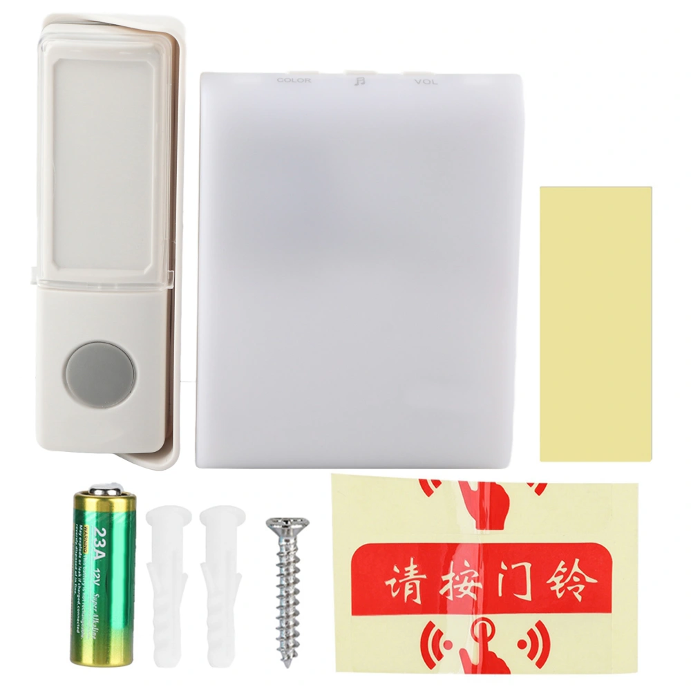 Wireless Button Door Bell Patient Elderly Deaf Caller with 7 Kinds of Flash Lamp Color Tones