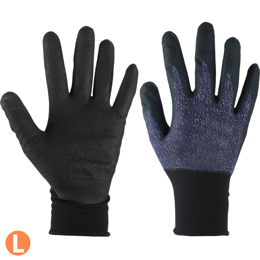 Nylon Spandex Wrapped with Foam Nitrile Coated Waterproof Working Gloves Garden L